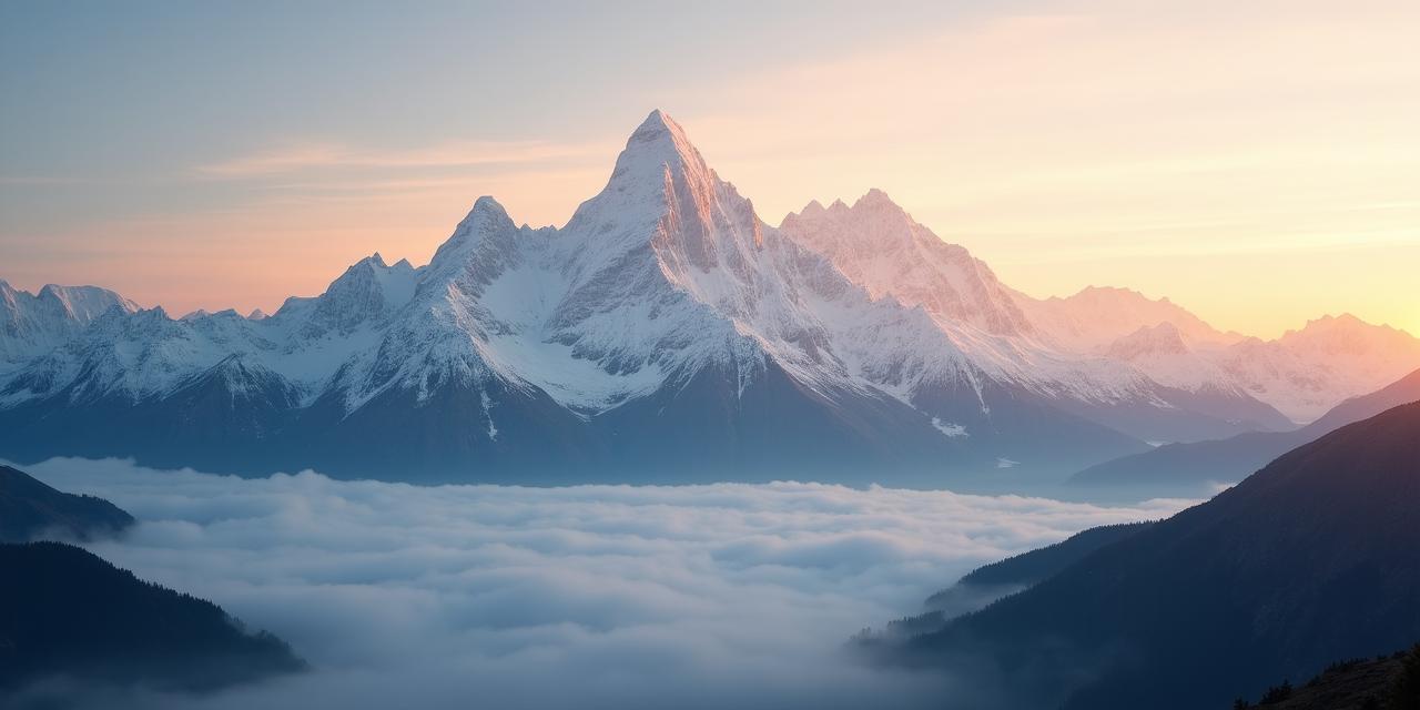 壮大な山の景色を背景にしたハイキング